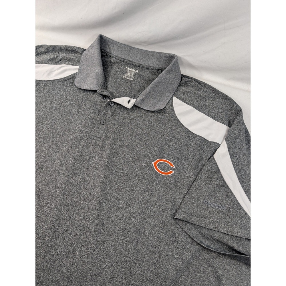 Chicago Bears Heathered Polo Shirt Mens Big 5XL Bears Logo Football NFL Reebok